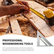 Escuadras Para Carpintero, Escuadra MetáLica, Regla Triangular Y Cuadrada, Escuadra De Carpintero Multifuncional, Herramienta De MedicióN Precisa, 12 Y, Para CarpinteríA Y Bricolaje - Pago - Ver 2