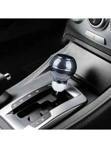 1pc Universal Leather 5-Speed Shift Knob, Racing Aluminum Manual Transmission Gear Shift Lever, Car Accessories - A - View 4