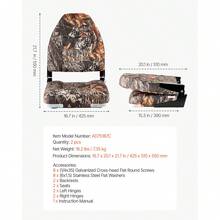 2 Stk. BootssitzBootsstuhl mit hoher Rückenlehne klappbarer Fischerbootsitz mit dickem Schwammkissen & PU-Leder, Scharniere aus Aluminiumlegierung, für Boote Yachten Schiffe, Tarnfarbe - 2 Stück Tarnmuster - Übersicht 7