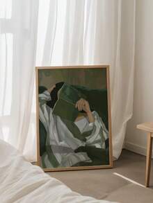 1幅宁静睡眠帆布画，女性睡眠主题墙画，温馨卧室装饰，现代简约风格，放松家居装饰，适用于客厅、厨房、餐厅、办公室、卧室等场所，无框墙画，可选配画框。 - A - 查看 4