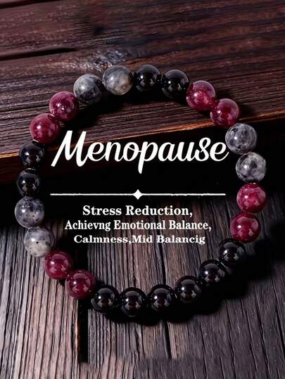 Women'S Menopause Support Bracelet | Crystal Beads To Ease Irritability, Promote Relaxation & Restore Hormonal Balance | Stylish Daily Wear, Elegant & Boho Style, Suitable For All Seasons