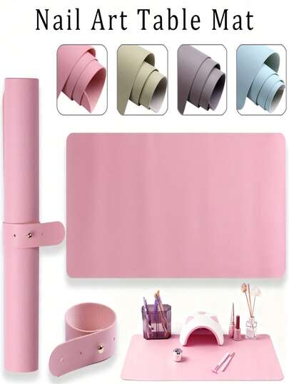 1pc Foldable Waterproof Manicure Desk Mat, 6 Colors Multi-Functional Nail Care Cleaning Mat, Soft Fiber, Waterproof And Stain-Resistant, Nail Salon DIY Nail Supplies (Mat Only, No Other Tools Included)
