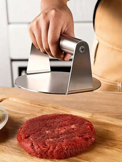 Stainless Steel Hamburger Press Mold - Non-Stick Burger Patty Maker With Ergonomic Handle Design, Uniform Pressing Effect, Suitable For Grilling, Home And Professional Kitchens, Easy To Clean Surface (All Season Use)