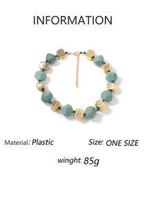 1件休闲奢华清新百搭几何树脂圆形手工多层项链，女士款 - 休閒串珠項鍊 - 查看 11