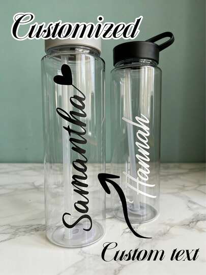 Nhãn dán tên cá nhân hóa, nhãn dán bình nước, decal vinyl đen trắng, nhãn tên viết tay sáng tạo, lý tưởng làm quà tặng cho phù dâu và trang trí tiệc sinh nhật, có thể dán lên thân xe, cửa kính xe và cửa sổ cửa hàng.