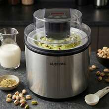 SUSTEAS Ice Cream Maker 2L Large Capacity Single Bowl Home Appliance Stainless Steel Material DIY Flavors - Silver - View 1
