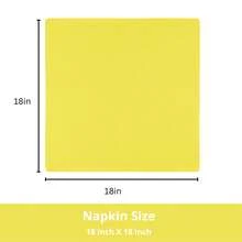 12pcs Solid Color Cloth Napkins, Washable Cotton Table Napkin For Household Dining Fall Autumn Decor Wedding Hotel 45*45cm - Yellow - View 2