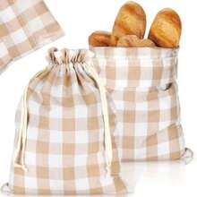 2 bolsas de pan reutilizables para pan casero con forro de plástico de 17 x 13 pulgadas bolsas de almacenamiento de pan para pan fresco y suave estilo clásico - Estilo clásico - Ver 1