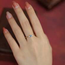 1 chiếc nhẫn thời trang cổ điển sang trọng tinh tế cao cấp đính đá Cubic Zirconia, phù hợp cho nữ giới đeo hàng ngày. - Vàng - Xem 6