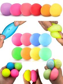 20/10/4/1pc - Colorful Stress Relief Ball, Squeeze Stress Ball, Stretchy Stress Soft Ball, Sensory Hand Toys, Anxiety Relief Small Tools, Suitable For Birthday Party Gifts, Can Be Used As Gacha Fillers, Adult Finger Pressure Massager, Party Favors, Squishy Balls, Squishy Ball Toys, Needle Party Decorations, Squeeze Stress Ball - Best Gifts For Family And Friends (Random Color) - 10Pcs - Xem 4