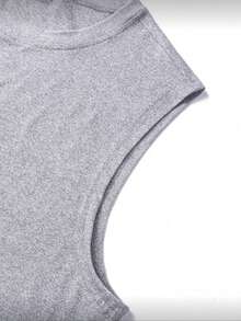 Men's And Women's Basic Tank Tops With Letter Design, Unisex, Sleeveless, 100% Premium Cotton - 淺灰色 - 查看 3