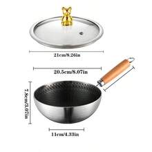 1个304不锈钢不粘小煎锅，迷你雪花平底煎锅，多功能家用煎锅，圆底无涂层精炼铁柄煎锅，适用于燃气灶，必备家用厨房用品 - 查看 2