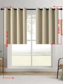 1 rèm cửa cản sáng cổ điển - Rèm cách âm và riêng tư, có khoen kim loại phía trên - Vải polyester dệt trơn độ chính xác cao, thích hợp cho phòng ngủ, cửa hiên - Rèm kiểu đồng quê không dây, phù hợp cho mọi mùa, áp dụng cho phòng ngủ và phòng khách. - Màu be - Xem 47