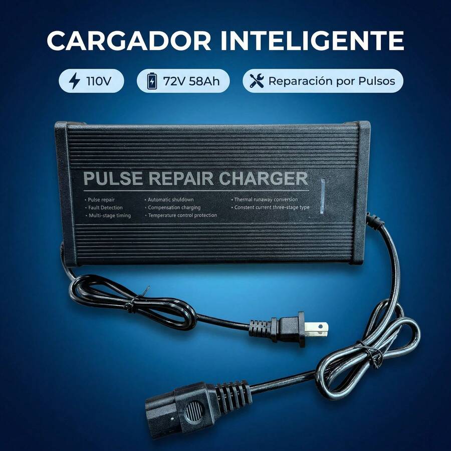 Electric Bicycle Charger: Model 72V 58Ah - Black - View 1
