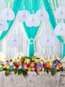 1/4/8/16支装心形折叠手扇,附赠感谢卡、麻绳和礼品袋,心形手扇,可折叠纸扇,婚礼和新娘送礼会装饰,婚礼新娘手扇及扇子收纳袋,手绘DIY折叠扇,纯色纸扇,女士手扇,新娘送礼会装饰,订婚、新娘和伴娘礼物、情人节叠放式手持降温风扇 - 多色 - 查看 4