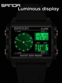 SANDA. SANDA 6368 Fashion Electronic Watches For Man Luminous Calendar Waterproof Clock Outdoor Sports Casual Ladies Digital Wrist Watch - Rose Gold - View 7