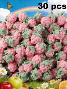 3/5/10/20/30 件手工钩针红色草莓饰品 | 红色和绿色针织羊毛吊坠，适用于钥匙扣、手机配件和 DIY 工艺品 - 完美的生日礼物装饰、包袋饰物、俏皮设计、织物纹理、钩针配饰，非常适合感恩节 - 紅色 - 查看 29