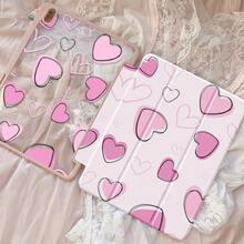 This Adorable Cartoon Anime Pink Heart Double-Sided Acrylic Crystal Clear Back Cover Is Shock-Resistant And Durable, Suitable For IPad 7th, 8th And 10th Generation (10.2 Inch). It Has A Built-In Pen Slot, Supports Sleep/Wake Function And Multiple Folding Stand Modes, Making It An Excellent Holiday Gift. - Multicolor - View 4