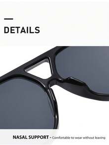 Women's Retro Oversized Round Aviator Glasses, European And American Fashion, Y2K Vintage Basic Style, Classic Shield Frame, Outdoor Travel Street Style Accessory, Suitable For Autumn/Winter Beach Outfit, Business Casual Gift - Multicolor - View 3