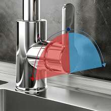 Brass Kitchen Faucet, Cold And Hot Water Tap, Splash-Proof For Sink, Universal Fit - Nickel - View 6