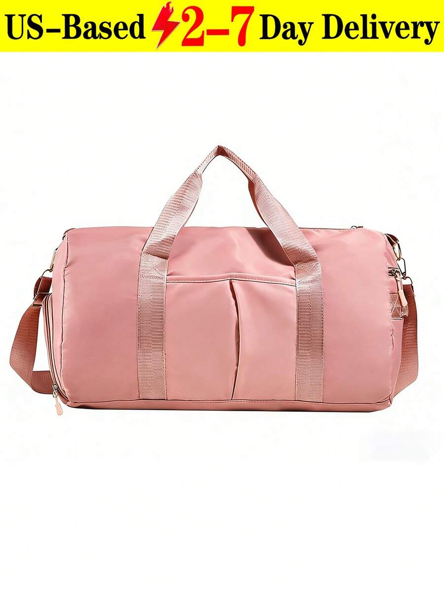 1PC Sports Fitness Bag For Women, Large Capacity Sports Luggage Bag, Training Bag,Swimming Training Bag, Short-Distance Travel Luggage Bag, Large Capacity Waterproof Gym Bag, Shoulder Travel Bag, Clothing Storage Bag, Dry And Wet Separation Independent Shoe Compartment Fitness Bag, Overnight Vacation Luggage,Weekend Carry-On Bag,  Handbag, Toiletry Bag Wash Bag Toiletry Travel Bag Makeup Storage Beach Bag Vacation Holiday Essentials School Supplies Travel Essentials, Suitable For Business, Vacation, Outdoor, Skiing, Fitness Travel, Overnight, Tote, Sports, School Supplies, Student Back-To-School, Tote, Weekend Bag, Couples Bag[US Local Warehouse]The Best Gift Choice, Birthday Gift - 彩色 - 查看 1
