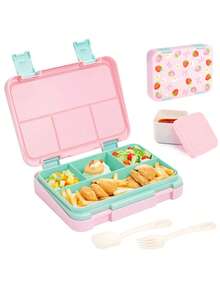 1 Hộp cơm trưa kín, chống rò rỉ, dung tích lớn, có nắp đậy, họa tiết hoạt hình nhiều màu sắc, hộp cơm bento di động dùng được trong lò vi sóng, hộp đựng trái cây, hộp đựng đồ, bền, có thể tái sử dụng, ngăn chia có thể tháo rời, dễ vệ sinh - Lý tưởng cho hộp cơm trưa văn phòng, các chuyến đi dã ngoại và đồ dùng học tập. - Nhiều màu - Xem 5