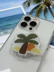 1pc Summer Ocean Element Style Vacation Coconut Tree Phone Holder, Ins Style Expandable Phone Stand Suitable For Watching Videos And Travel - Multicolor - View 8