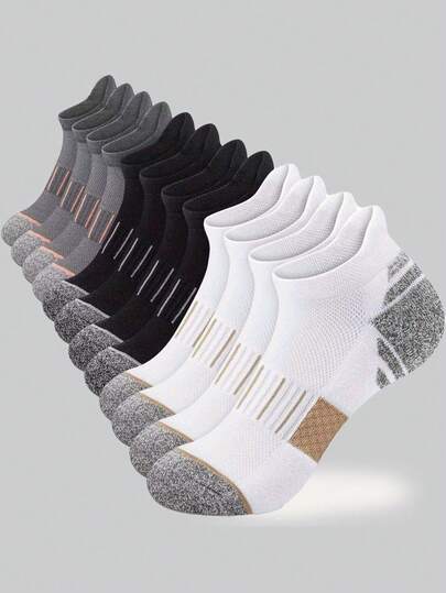 1/5/10/20 双装男士船袜，黑白透气运动袜，跑步袜，篮球袜，户外袜，柔软百搭