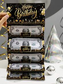 1pc Pink & Gold Cake Fold Money Card, Birthday Greeting Card, Birthday Party Surprise Gift Fold Money Card Gift Card - Birthday Cards - View 1