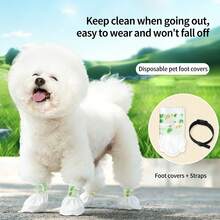 Disposable Pet Foot Covers, Dog Anti-Dirty Shoe Covers For Walking, Waterproof & Anti-Slip Dog Socks - White - View 1