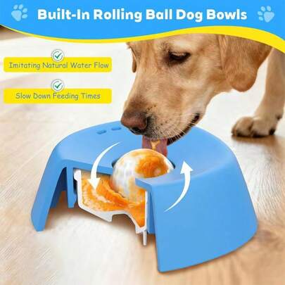1pc Slow Feeder Dog Bowl, Anti-Slip Ball-Shaped Slow Feeding Bowl