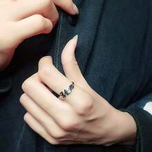 1pc Silver "Mom" Letter Ring, Mother's Day Gift, Daily Wear - Silver - View 3