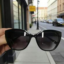 复古时尚大框眼镜，街头风度假旅行眼镜，轻便耐用，男女皆宜，适合日常通勤和街头穿搭，探险眼镜，猫眼眼镜 - 黑色 - 查看 7