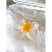 4pcs/1pc 7.5cm/2.95in Hibiscus Flower Jelly Color Hair Clips, White/Yellow/Pink/Blue, Lightweight Plastic Bathroom Hair Accessories, Suitable For Daily Outing, Casual, Party, Commute, Beach Holiday, Ponytail, Bun, Face Washing, Makeup, Outfit Matching Fashion Claw Clips Winter Hair Clutch Summer - 多色-2 - 查看 8
