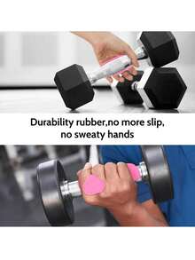 Pink Grip Strengthener, Pink Cloth Case, Fingerless Non-Slip Fitness Gloves, Unisex Weight Lifting Handle, Gym Rubber Dumbbell Handle, Fitness Rubber Weightlifting Non-Slip Grip - Multicolor - View 6