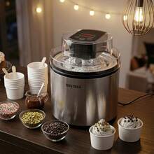 SUSTEAS Ice Cream Maker 2L Large Capacity Single Bowl Home Appliance Stainless Steel Material DIY Flavors - Silver - View 6