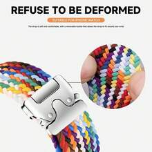 1pc Nylon Stretchy Quick Release Parachute Watch Strap Compatible With Apple Watch 11 10 Band 46mm 42mm 45mm Ultra 49mm 44mm 41mm Braided Bracelet For Series 11 10 9 8 SE 5 6 7 4 3 2 1 Ultra 3 2 - Multicolor - View 11