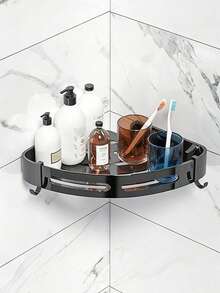 Easy To Install Space Aluminum Triangle Shower Shelf, No-Drill Wall-Mounted Bathroom Kitchen Storage Rack, Rust-Proof Aluminum No-Drill Bathroom Triangle Shelf, Toilet Wall-Mounted Vanity Corner Shelf, Adhesive And Drill Dual-Use, Firm Adhesion Without Falling, Hollow Design No Water Accumulation, Bathroom Decor Storage, Kitchen Storage, Home Storage Supplies, Back To School Storage, Storage Organizer, Student Dorm Essential - Multicolor - View 6