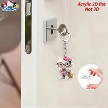 1pc 2D Acrylic Keychain Pendant, Suitable For Bags, Backpacks, Car Keys, Back To School, Christmas, Halloween Gifts - Multicolor - View 4