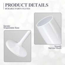 1/6pcs White Wine Glasses, White Wine Goblets, White Champagne Cocktail Glasses, Reusable Unbreakable Pressurized Wine Glasses, Suitable For Wedding/Party/Picnic - View 4