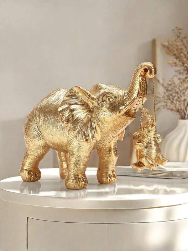 1pc Silver Elephant Sculpture. This Elephant Decor Item Symbolizes Good Luck, Health, And Strength. It Makes An Excellent Gift For Ladies And Mothers. As A Decorative Piece, It Is An Ideal Gift For Christmas, Valentine's Day, New Year, And Other Holidays. It Also Makes A Thoughtful Present For Friends.