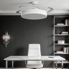 72W LED Fan With Light – Ultralight And Silent Invisible Fan With Remote Control And Retractable Blades Φ52*H40 Cm – Cold/Neutral/Warm Light For Indoors – OstarkDom-LEDUNI - 72W-white - View 5