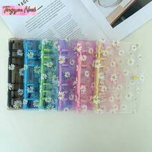 A5 6-Ring Daisy Loose Leaf Binder Cover, Replaceable Transparent 1-Slot, 2-Slot, 4-Slot Inserts, DIY Memo Notebook, Stationery Storage Box, Back To School Essential, Holiday & Birthday Gift - Multicolor - View 5