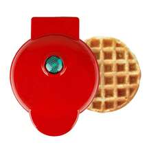 Portable Mini Electric Waffle Maker For Making Round Sandwiches For Breakfast At Home - Red - View 6