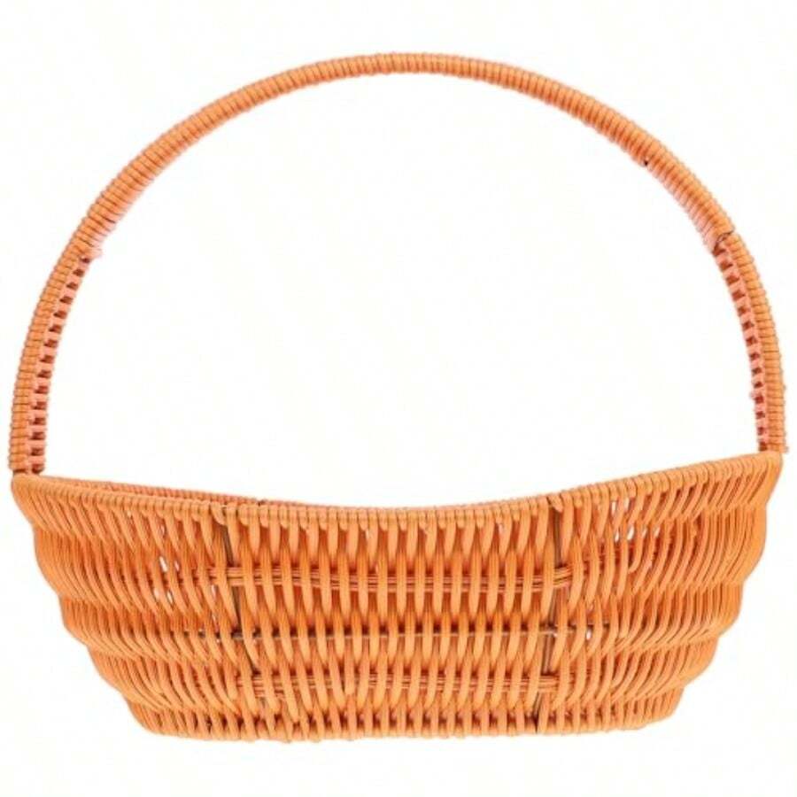 NUOBESTY Cesta tejida en forma de barco con asa cesta de flores tejida a mano para picnic frutas almacenamiento decoraciones para uso doméstico - como en la foto - Ver 1