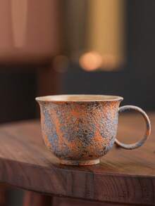 1pc 260ml Ceramic Cup, Breakfast Milk Cup, Oatmeal Cup, Flower Tea Cup, Latte Art Coffee Cup, Espresso Cup, Office Water Cup, Hanging Ear Coffee Cup, Ceramic Cup, Creative Crackle Glaze Ceramic Mug, Beverage Cup, Coffee Cup - Multicolor - View 11