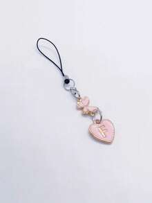 1条粉色爱心字母手机挂绳，字母A-Z，蝴蝶图案手机挂饰，DIY饰品礼物，送给朋友、女朋友和生日的完美礼物 - 彩色 - 查看 25