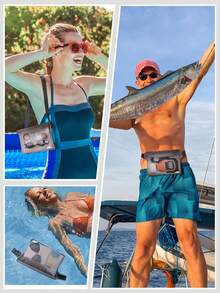 1pc Waterproof Waist Bag, Phone Pouch, Passport And Wallet Waterproof Bag, Suitable For Beach, Boating, Sports, Floating, Waterproof Swimming Bag, Sealed Floating Diving Waist Bag, Waterproof Phone Case, Dry Shoulder Bag, Beach Essential, Waterproof Bag, Suitable For Rafting, Beach, Swimming, Boating, Kayaking, Hiking - Multicolor - View 5