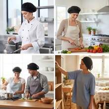 3 Pcs Chef Hats For Women Adjustable Cooking Chefs Cap Food Service Hair Nets Reusable Kitchen Cooking Chef Cap - Reusable Washable - As Pic - View 7