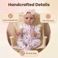 19-Inch Handmade High-Quality Delicately Painted Fairy Doll, Lifelike, Soft Touch, Cute And Portable - Pink - View 7